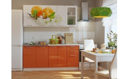 Кухонный гарнитур риал k-59 оранжевый 1800
