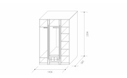 Шкаф 3-х створчатый для платья и белья Ева-11