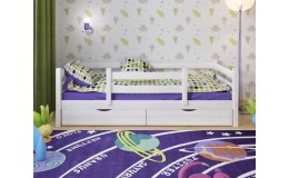 Детская кровать из массива березы Соня-5 Белый/лак 800х1600