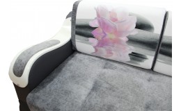Угловой диван Эко 27 (Металлокаркас) тройной раскладки (Эми 09, Orchideya White)
