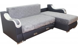 Угловой диван Эко 27 (Металлокаркас) тройной раскладки (Эми 09, Сакура серая)